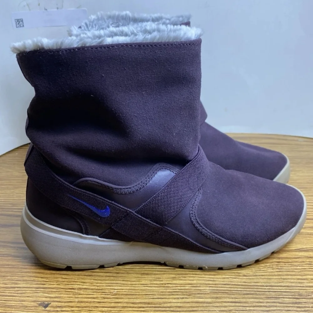 Nike Sportswear Golkana Burgundy Suede Insulated Boots 862513-600 Women Size 10M - Picture 1 of 13